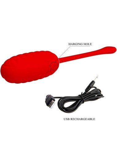 PRETTY LOVE - KIRK RECHARGEABLE VIBRATING EGG RED