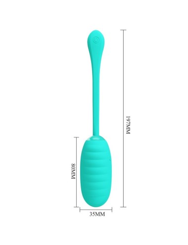 PRETTY LOVE - KIRK RECHARGEABLE VIBRATING EGG AQUA GREEN