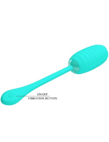 PRETTY LOVE - KIRK RECHARGEABLE VIBRATING EGG AQUA GREEN