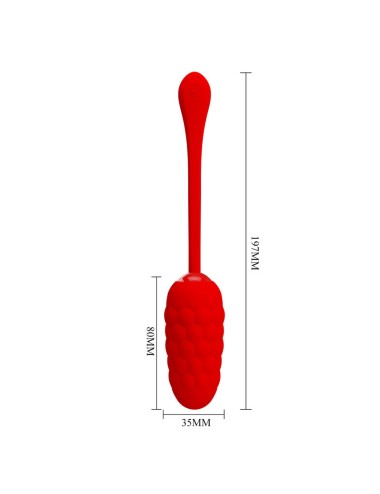 PRETTY LOVE - VIBRATING EGG WITH RED RECHARGEABLE MARINE TEXTURE