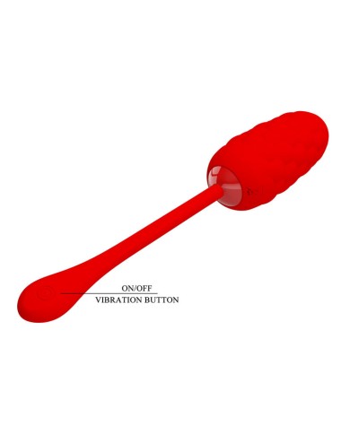 PRETTY LOVE - VIBRATING EGG WITH RED RECHARGEABLE MARINE TEXTURE