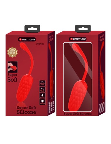 PRETTY LOVE - VIBRATING EGG WITH RED RECHARGEABLE MARINE TEXTURE