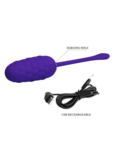 PRETTY LOVE - VIBRATING EGG WITH PURPLE RECHARGEABLE MARINE TEXTURE