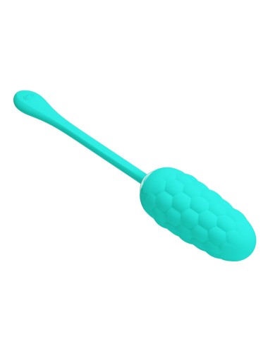 PRETTY LOVE - VIBRATING EGG WITH AQUA GREEN RECHARGEABLE MARINE TEXTURE