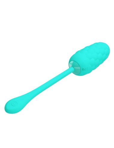 PRETTY LOVE - VIBRATING EGG WITH AQUA GREEN RECHARGEABLE MARINE TEXTURE