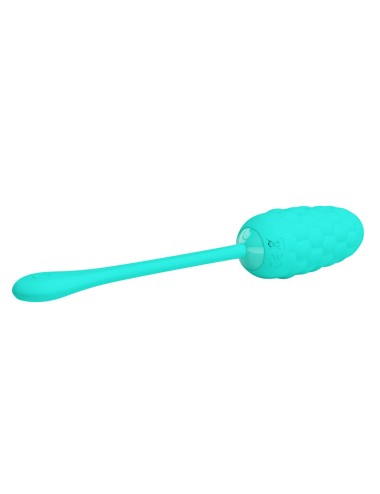 PRETTY LOVE - VIBRATING EGG WITH AQUA GREEN RECHARGEABLE MARINE TEXTURE