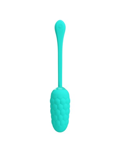 PRETTY LOVE - VIBRATING EGG WITH AQUA GREEN RECHARGEABLE MARINE TEXTURE