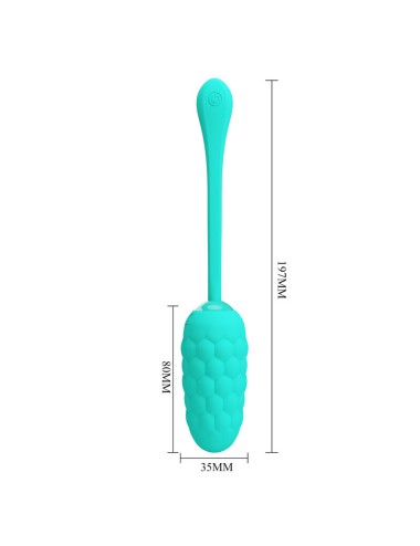 PRETTY LOVE - VIBRATING EGG WITH AQUA GREEN RECHARGEABLE MARINE TEXTURE