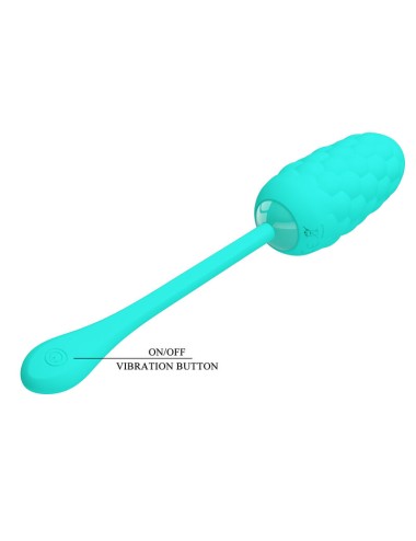PRETTY LOVE - VIBRATING EGG WITH AQUA GREEN RECHARGEABLE MARINE TEXTURE