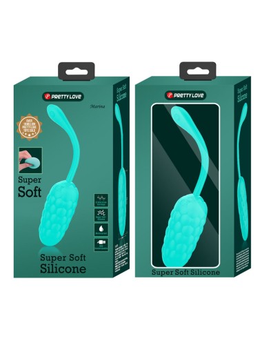 PRETTY LOVE - VIBRATING EGG WITH AQUA GREEN RECHARGEABLE MARINE TEXTURE