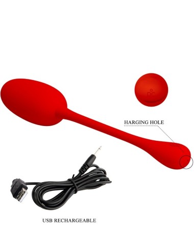 PRETTY LOVE - KNUCKER RED RECHARGEABLE VIBRATING EGG