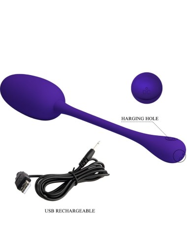 PRETTY LOVE - KNUCKER PURPLE RECHARGEABLE VIBRATING EGG