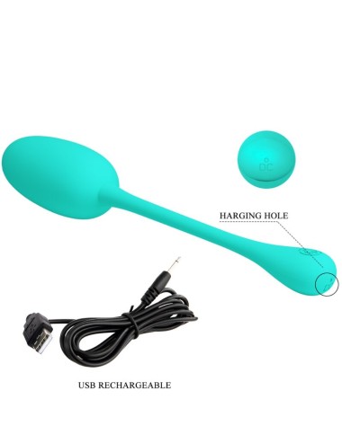 PRETTY LOVE - KNUCKER WATER GREEN RECHARGEABLE VIBRATING EGG