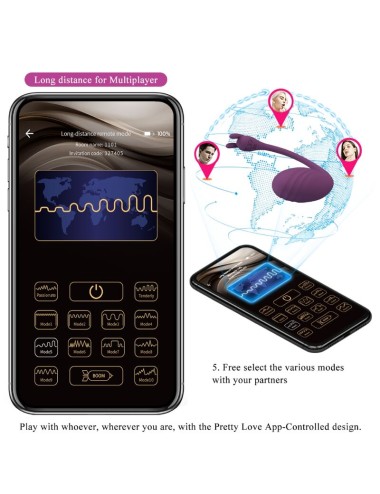 PRETTY LOVE - CATALINA VIBRATOR APP REMOTE CONTROL PURPLE