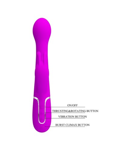 PRETTY LOVE - DEJON RABBIT VIBRATOR 3 IN 1 MULTIFUNCTION VIOLET