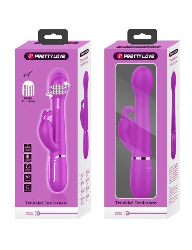 PRETTY LOVE - DEJON RABBIT VIBRATOR 3 IN 1 MULTIFUNCTION VIOLET
