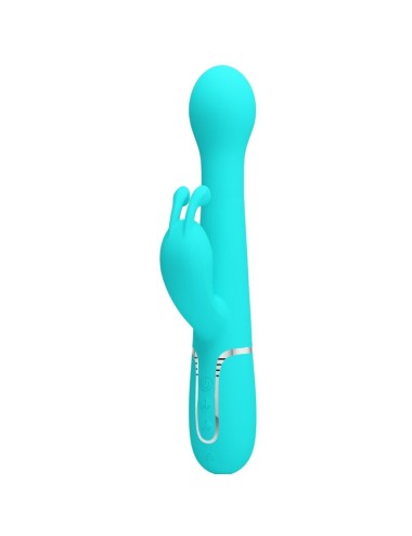 PRETTY LOVE - DEJON RABBIT VIBRATOR 3 IN 1 MULTIFUNCTION AQUA GREEN