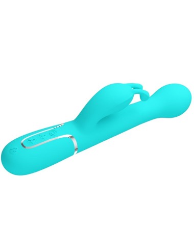 PRETTY LOVE - DEJON RABBIT VIBRATOR 3 IN 1 MULTIFUNCTION AQUA GREEN