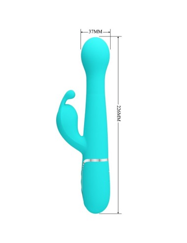 PRETTY LOVE - DEJON RABBIT VIBRATOR 3 IN 1 MULTIFUNCTION AQUA GREEN
