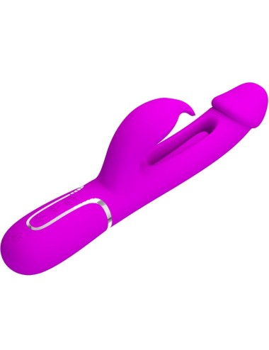 PRETTY LOVE - KAMPAS RABBIT 3 IN 1 MULTIFUNCTION VIBRATOR WITH TONGUE VIOLET