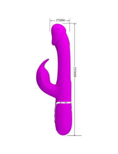 PRETTY LOVE - KAMPAS RABBIT 3 IN 1 MULTIFUNCTION VIBRATOR WITH TONGUE VIOLET