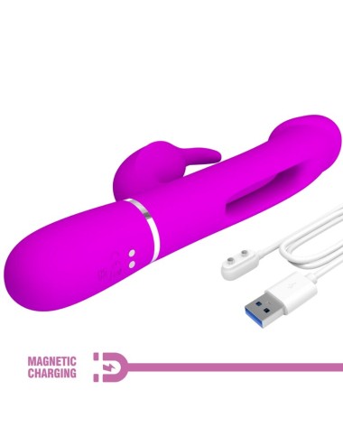 PRETTY LOVE - KAMPAS RABBIT 3 IN 1 MULTIFUNCTION VIBRATOR WITH TONGUE VIOLET