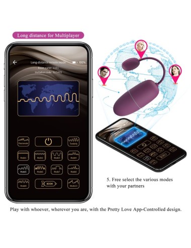 PRETTY LOVE - NYMPH VIBRATING EGG APP CONTROLLED LILA
