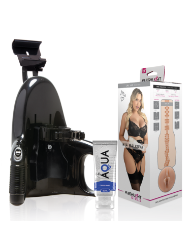 FLESHLIGHT - MIA MALKOVA VAGINA LVL UP + UNIVERSAL LAUNCH + AQUA QUALITY LUBRICANT 50 ML