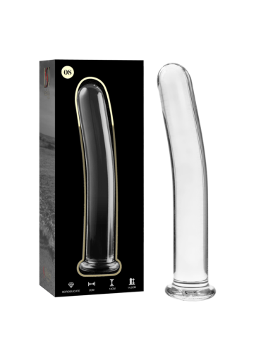 NEBULA SERIES BY IBIZA - MODEL 8 DILDO BOROSILICATE GLASS CLEAR 14.5 CM -O- 2 CM