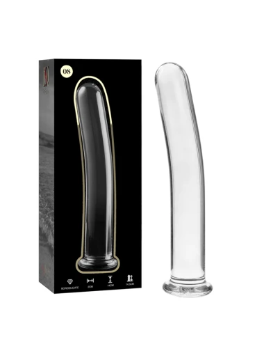 NEBULA SERIES BY IBIZA - MODEL 8 DILDO BOROSILICATE GLASS CLEAR 14.5 CM -O- 2 CM