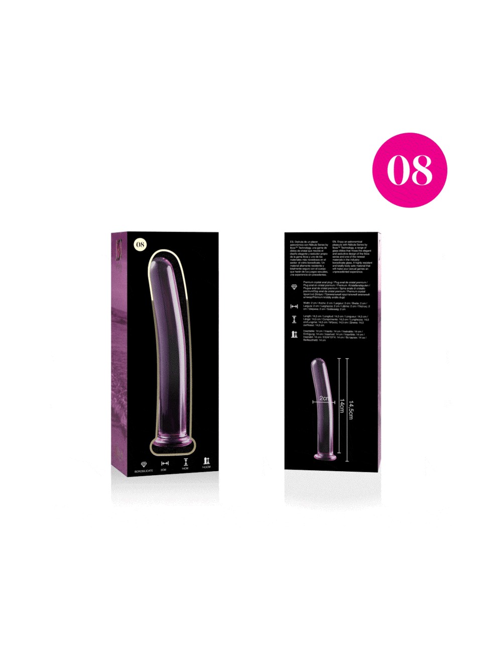 NEBULA SERIES BY IBIZA - MODEL 8 DILDO BOROSILICATE GLASS PINK 14.5 CM -O- 2 CM NEBULA SERIES BY IBIZA - MODEL 8 DILDO BOROSILICATE GLASS PINK 14.5 CM -O- 2 CM