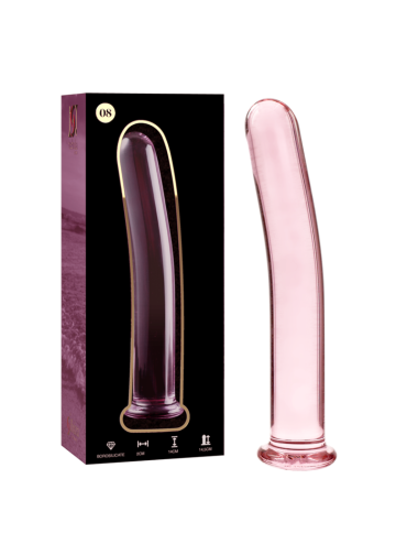 NEBULA SERIES BY IBIZA - MODEL 8 DILDO BOROSILICATE GLASS PINK 14.5 CM -O- 2 CM