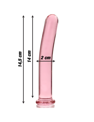 NEBULA SERIES BY IBIZA - MODEL 8 DILDO BOROSILICATE GLASS PINK 14.5 CM -O- 2 CM