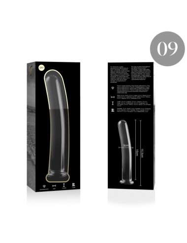 NEBULA SERIES BY IBIZA - MODEL 9 DILDO BOROSILICATE GLASS CLEAR 15.5 CM -O- 2.5 CM