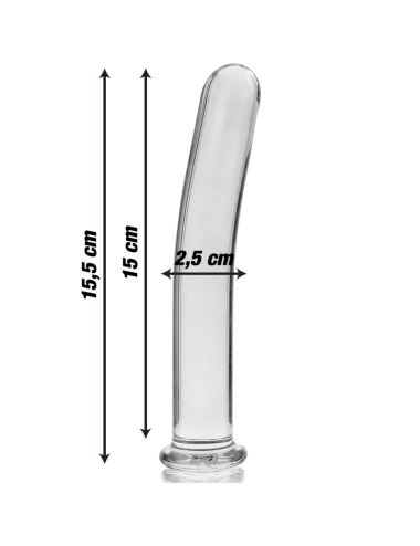 NEBULA SERIES BY IBIZA - MODEL 9 DILDO BOROSILICATE GLASS CLEAR 15.5 CM -O- 2.5 CM