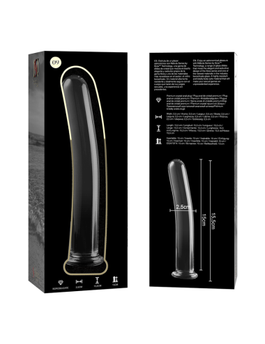 NEBULA SERIES BY IBIZA - MODEL 9 DILDO BOROSILICATE GLASS CLEAR 15.5 CM -O- 2.5 CM