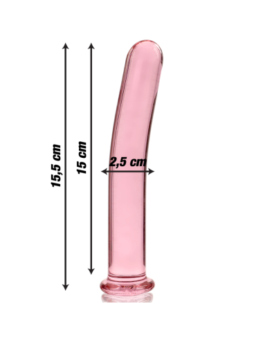NEBULA SERIES BY IBIZA - MODEL 9 DILDO BOROSILICATE GLASS PINK 15.5 CM -O- 2.5 CM
