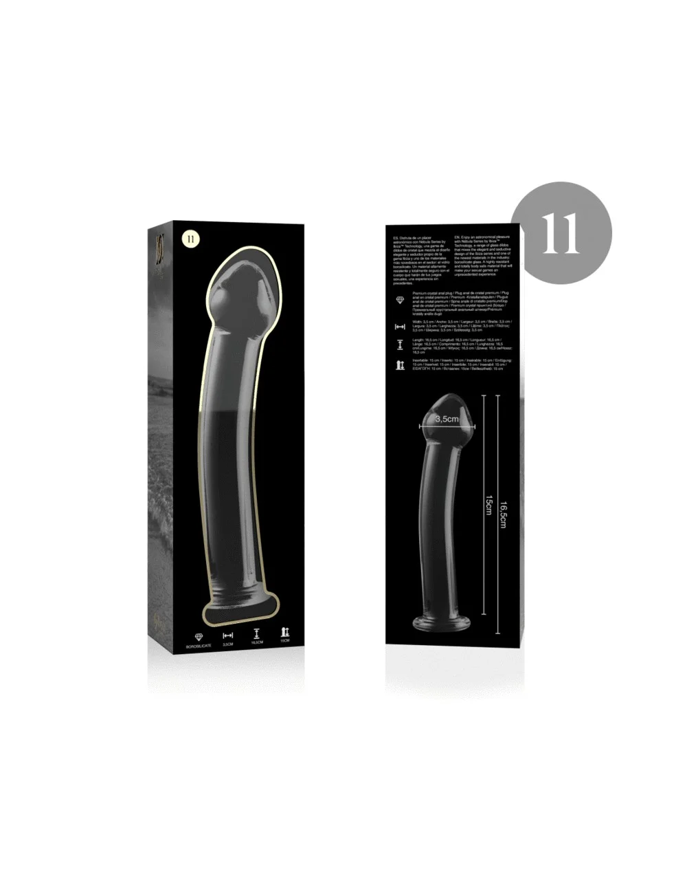 NEBULA SERIES BY IBIZA - MODEL 11 DILDO BOROSILICATE GLASS CLEAR 16 CM -O- 3 CM NEBULA SERIES BY IBIZA - MODEL 11 DILDO BOROSILICATE GLASS CLEAR 16 CM -O- 3 CM