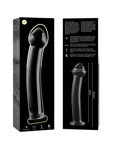NEBULA SERIES BY IBIZA - MODEL 11 DILDO BOROSILICATE GLASS CLEAR 16 CM -O- 3 CM