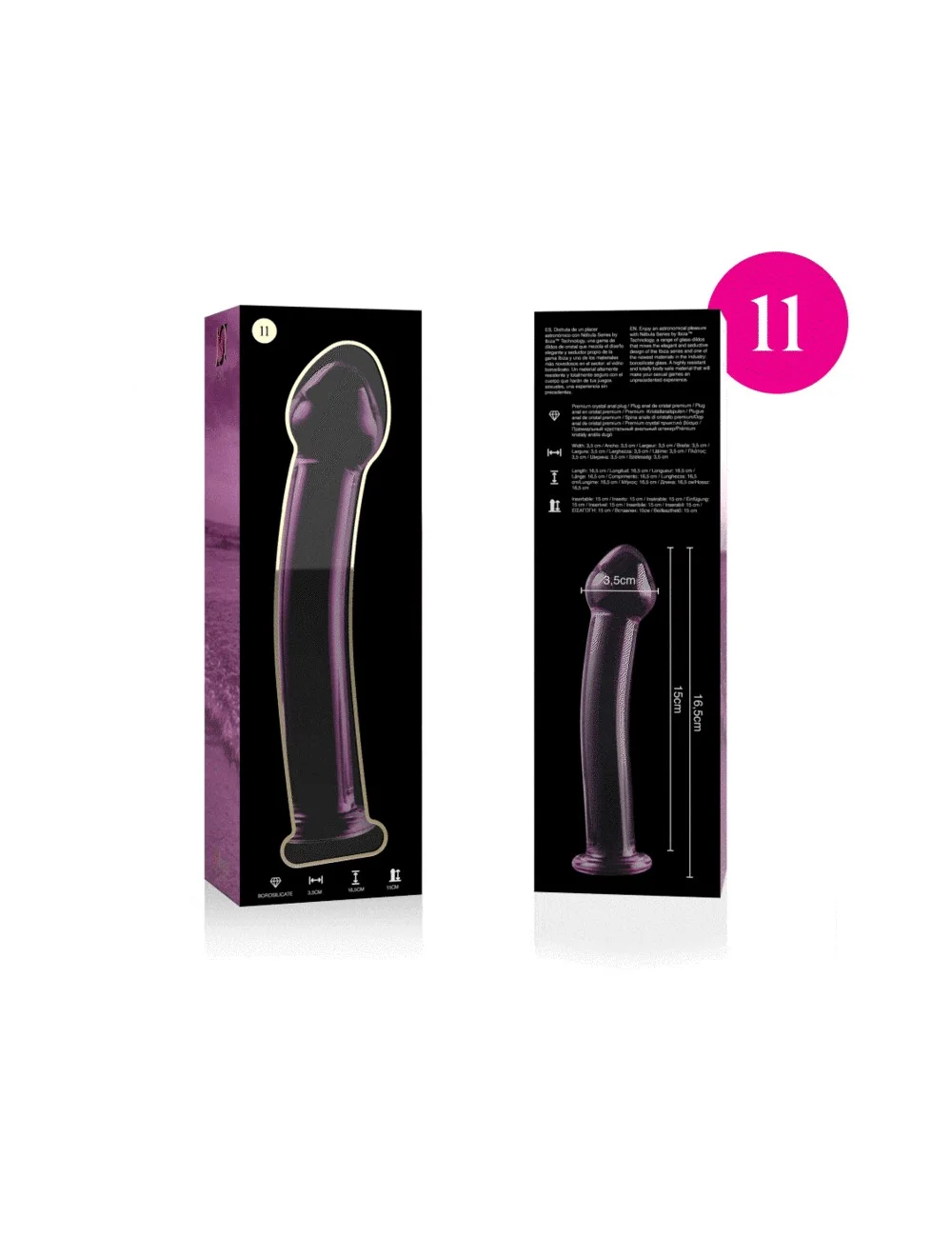 NEBULA SERIES BY IBIZA - MODEL 11 DILDO BOROSILICATE GLASS PINK 16 CM -O- 3 CM NEBULA SERIES BY IBIZA - MODEL 11 DILDO BOROSILICATE GLASS PINK 16 CM -O- 3 CM