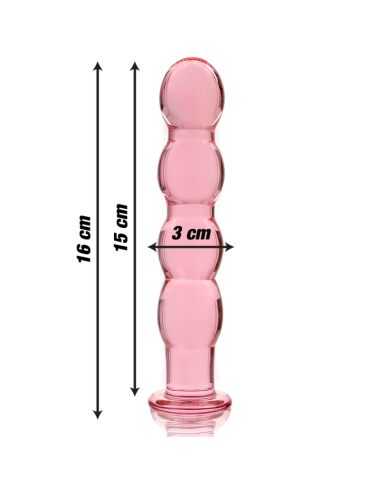 NEBULA SERIES BY IBIZA - MODEL 10 DILDO BOROSILICATE GLASS PINK 16.5 CM -O- 3.5 CM