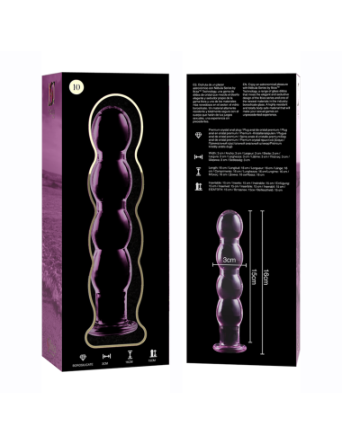 NEBULA SERIES BY IBIZA - MODEL 10 DILDO BOROSILICATE GLASS PINK 16.5 CM -O- 3.5 CM