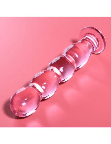 NEBULA SERIES BY IBIZA - MODEL 10 DILDO BOROSILICATE GLASS PINK 16.5 CM -O- 3.5 CM