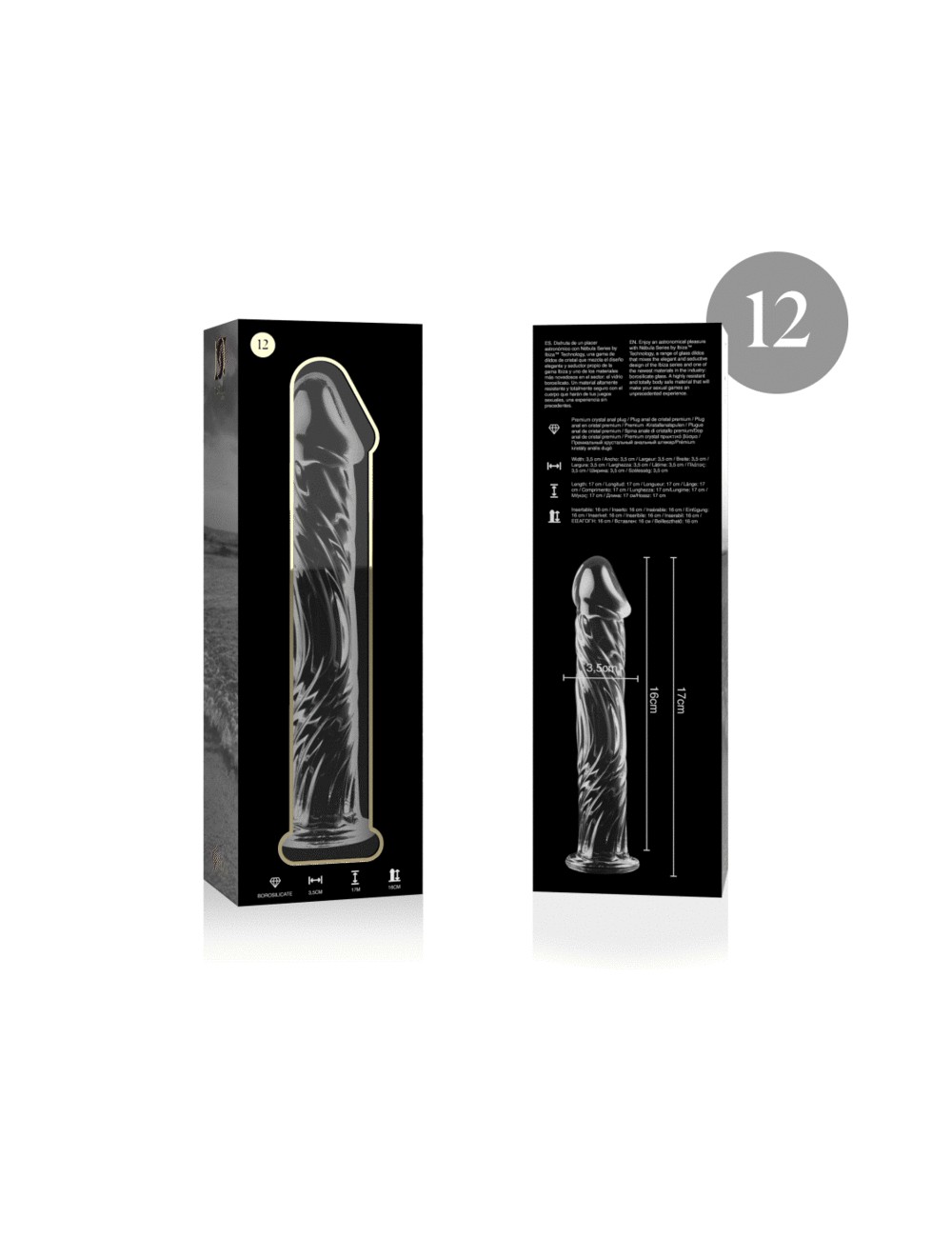 NEBULA SERIES BY IBIZA - MODEL 12 DILDO BOROSILICATE GLASS CLEAR 17 CM -O- 3.5 CM NEBULA SERIES BY IBIZA - MODEL 12 DILDO BOROSILICATE GLASS CLEAR 17 CM -O- 3.5 CM