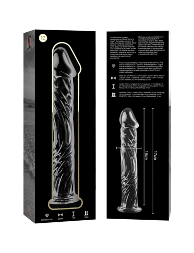 NEBULA SERIES BY IBIZA - MODEL 12 DILDO BOROSILICATE GLASS CLEAR 17 CM -O- 3.5 CM