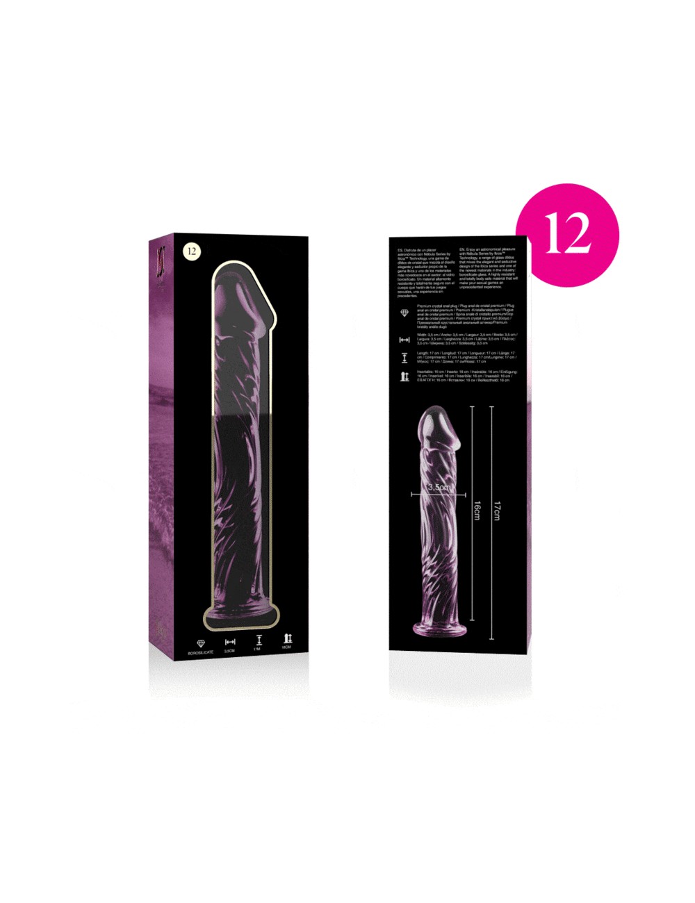 NEBULA SERIES BY IBIZA - MODEL 12 DILDO BOROSILICATE GLASS PINK 17 CM -O- 3.5 CM NEBULA SERIES BY IBIZA - MODEL 12 DILDO BOROSILICATE GLASS PINK 17 CM -O- 3.5 CM
