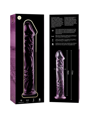 NEBULA SERIES BY IBIZA - MODEL 12 DILDO BOROSILICATE GLASS PINK 17 CM -O- 3.5 CM