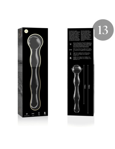NEBULA SERIES BY IBIZA - MODEL 13 DILDO BOROSILICATE GLASS CLEAR 18 CM -O- 3.5 CM