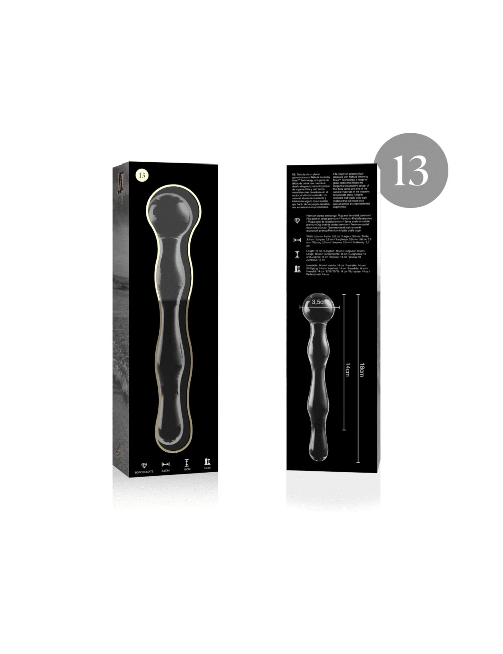 NEBULA SERIES BY IBIZA - MODEL 13 DILDO BOROSILICATE GLASS CLEAR 18 CM -O- 3.5 CM NEBULA SERIES BY IBIZA - MODEL 13 DILDO BOROSILICATE GLASS CLEAR 18 CM -O- 3.5 CM