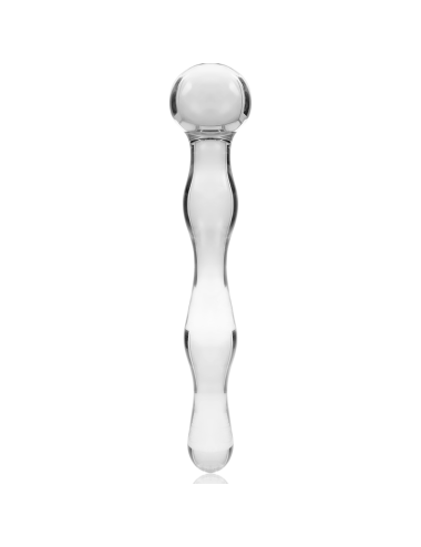 NEBULA SERIES BY IBIZA - MODEL 13 DILDO BOROSILICATE GLASS CLEAR 18 CM -O- 3.5 CM